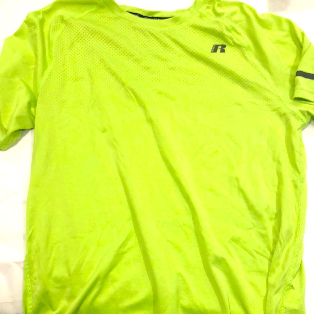 Bright green athletic shirt